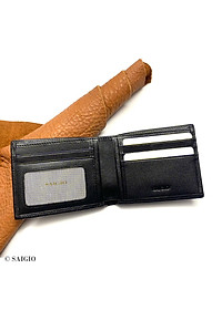 Ví Nam Cao Cấp, Da Bò NAPA Láng Mịn, Mỏng Nhẹ, Size Trung, Kiểu Cổ Điển Tinh Tế - Sang Trọng, Dáng Ngang - Gập 2, Nhiều Ngăn Để Tiền Và Giấy Tờ Tiện Dụng - Hàng Chính Hãng SAIGIO