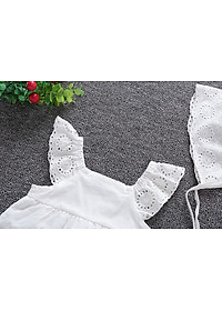 Bodysuit cho bé, áo liền quần sát nách cánh tiên dáng váy cực xinh kèm mũ cho bé gái từ 7-13kg (SR-737)