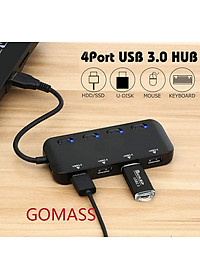 Hub Chia 4 Cổng USB 3.0 Ultra Slim siêu mỏng có công tắc bộ chia cổng USB 3.0