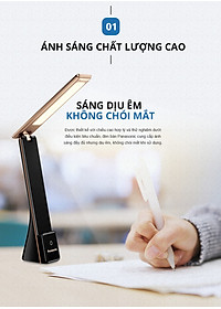 Đèn Bàn Sạc PANASONIC 5W HHGLT0339W88L – HHGLT0339B88L Siêu Nhỏ gọn, Nút cảm ứng thay đổi độ sáng, thay đổi 3 màu ánh sáng, Gập để bật tắt, không ánh sáng xanh bảo vệ mắt