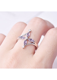 Nhẫn nữ đính đá thạch anh tím