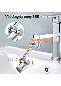 Vòi nước tăng áp Inox cao cấp thiết kế xoay 1080đ với 2 chế độ phun nước tiết kiệm