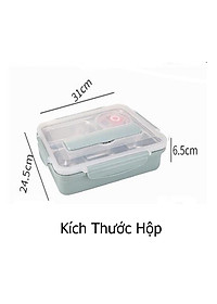 Hộp Cơm Văn Phòng 5 Ngăn Inox 304 Giữ Nhiệt Chống Tràn Có Giá Điện Thoại Tặng Thìa Đũa Cao Cấp- Hàng Chính Hãng MINIIN