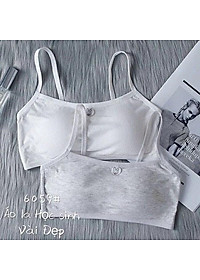 Áo lá học sinh 2 dây - áo lá có mút không gọng áo lót cho bé gái tuổi dậy thì lớp 6 màu trắng màu đen màu xám màu hồng
