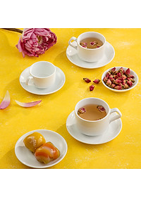 Chén quai vuông trắng đủ cỡ Chén uống trà sứ Long Phương