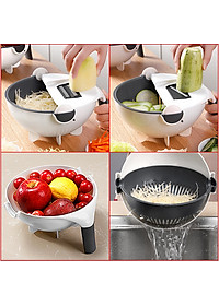 Rổ bào rau củ quả 9 trong 1 thông minh - dụng cụ chế biến thực phẩm cắt thái bào sợi đa năng GD149-Ro901