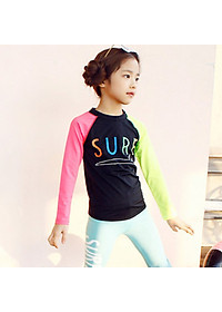 Bộ Đồ Bơi Bé Gái Hai Mảnh Sắc Màu BB033 MayHomes Set Áo Tắm Tay Dài Và Quần Bơi Dài Thun Lạnh Cao Cấp