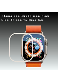 Miếng Dán Cường Lực Màn Hình Viền Nhôm Alu Dành Cho Apple Watch Ultra, Kai.N AluGlass - Hàng Chính Hãng