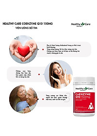 Bổ tim Úc Healthy Care CoEnzyme Q10 150mg giúp duy trì sức khỏe tim mạch, nâng cao sức khỏe chung - OZ Slim Store