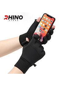 Găng tay hở ngón giữ ấm, chống gió mùa đông Rhino G301 cảm ứng điện thoại cho nam, nữ