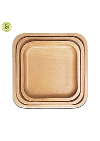 Combo 3 Khay Gỗ Hình Vuông Trơn Không Tay Cầm TL76 + TL77 + TL78 - Đồ Gỗ Nhà Bếp Thương Hiệu Trường Sơn