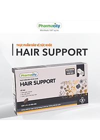 Viên hỗ trợ tóc khỏe, giảm rụng tóc, tóc bạc sớm Pharmacity Hair Support (Hộp 3 vỉ x 10 viên)