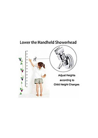 Điều chỉnh vòi hoa sen có xương gò má, vòi hoa sen SUP giá rẻ cho phòng tắm, đầu vòi hoa sen có thể tháo rời và hỗ trợ hút tường (bạc)