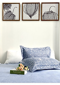 Bộ ga giường  KBedding by Everon KMTP 111 Microtencel Xanh in hoa (4 món)