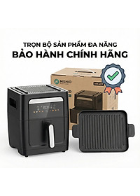 Nồi Chiên Không Dầu Kèm Vỉ Nướng 2-in-1 Mishio MK407: Nâng Tầm Món Ngon, Tiện Lợi Vượt Trội - hàng chính hãng