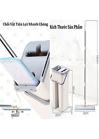 [Sạch Sẽ] [Chỉ TpHCM] Bộ Cây Lau Nhà Thông Minh KhoNCC Hàng Chính Hãng - Kèm Thùng Vắt 2 Ngăn - NLVQ-2975-BCLN (Ngẫu nhiên Màu)