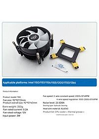 Quạt tản nhiệt CPU Led rainbow T80 for Intell lõi đồng nguyên chất cho máy tính hàng nhập khẩu