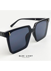 Kính Râm Kính Mát Nam Nữ Mắt Phẳng Vuông To Hàn Quốc, Chống Tia UV, Đen, Nâu, Vàng - BLUE LIGHT
