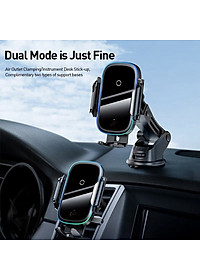 Đế Sạc Không Dây Trên Xe Hơi Siêu Nhanh Công Suất 15W Có Thể Gắn Cửa Gió Hoặc Hút Chân Kính Chính Hãng Baseus