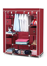 Tủ quần áo 3 buồng 8 ngăn cao cấp thế hệ mới, Tủ vải quần áo khung Inox vững chắc chất lượng cao - Hàng chính hãng D Danido