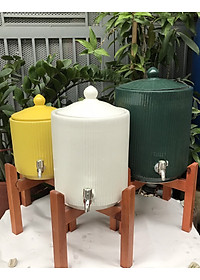 Bình nước sứ Bát Tràng dáng trụ dung tích 4 lít