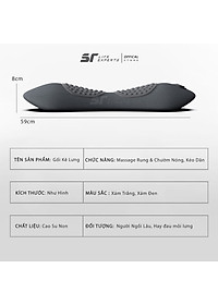 Gối Kê Lưng Massage Túi Khí Kéo Dãn,Tích Hợp Chườm Nóng Công Thái Học, Giảm Đau Cột Sống - Sairui