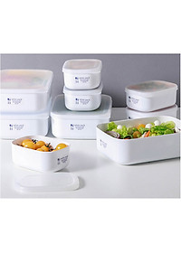 Bộ 09 hộp thực phẩm có nắp đậy an toàn White Pack hàng Made in Japan