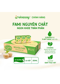 Thùng Sữa đậu nành Vinasoy Fami nguyên chất (200ml x 36 Hộp)