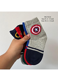 Tất trẻ em 2 - 6 tuổi cổ cao cho trai bé gái hình siêu nhân batman siêu anh hùng chất cotton thoáng mềm cá tính TA14