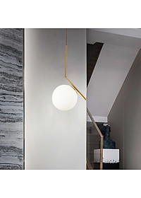 Đèn thả trần trang trí cao cấp hiện đại hình cầu trang nhã mạ Crom đẹp mắt MOON LAMP - đã bao gồm bóng LED