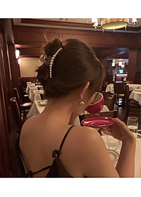 Kẹp Tóc Càng Cua Đính Ngọc Trai Nhân Tạo Phong Cách Hồng Kông Thâp Niên 90s