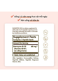 NHẬP KHẨU USA CHÍNH HÃNG - Viên uống điều hòa huyết áp, giảm nguy cơ tai biến, giảm cholesterol trong máu Solgar Vegetarian CoQ-10 60 mg
