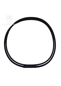 Dây da dây chuyền đeo cổ khóa inox đen cao cấp -  Ngọc Quý Gemstones