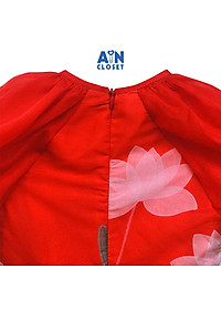 Bộ áo dài váy bé gái họa tiết Hoa sen trắng lụa đỏ - AICDBG0ACRZ7 - AIN Closet