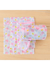 Set 5 Túi Lưới Giặt Bảo Vệ Quần Áo In Họa Tiết Dễ Thương - Tặng 1 cột tóc quả bơ