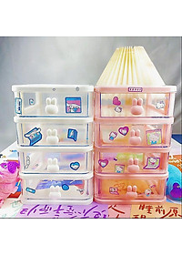 Kệ Đựng Mỹ Phẩm Thỏ Nhiều Tầng Có Sticker Dễ Thương