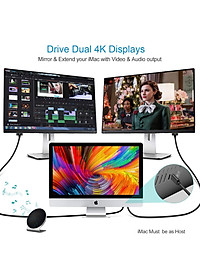 Dây cáp chuyển đổi cổng PD Type-C ra cổng HDMI chuẩn 4K dài 180cm hiệu CHOETECH CH009 cho điện thoại Macbook (Tốc độ ổn định 10Gbps@60Hz, Video chất lượng độ phân giải cao 4K) - Hàng chính hãng