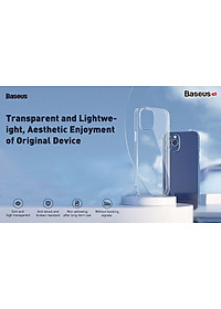 Ốp lưng trong suốt Baseus Simple Case dùng cho iPhone 12 mini / iPhone 12 / iPhone 12 Pro / iPhone 12 Promax (Ultra Slim, High Transparent, Soft TPU Silicone)_ Hàng Nhập Khẩu 