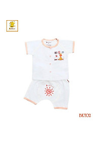 Bộ cài giữa tay ngắn sơ sinh mềm mại cho bé trai bé gái BKT02