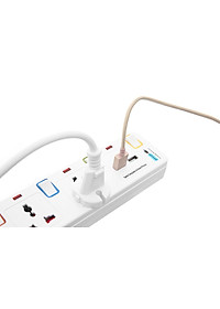 Ổ cắm điện Sunhouse 2 USB 3 lỗ 3 chấu 2.5m SHE- OC2-3RU - Hàng chính hãng