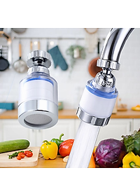 Đầu vòi lọc nước KG057 rửa chén bát giúp tăng áp lực nước, tiết kiệm nước, có lõi lọc nước nano xoay 360 độ - Hàng chính hãng