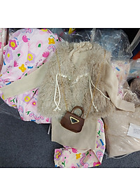 Set váy bé gái, Đầm thu đông cho bé 1-6 tuổi gile lông kèm túi đeo phong cách Hàn Quốc kiểu dáng thời trang