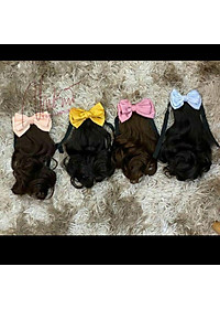 tóc cột xoăn đính nơ ngắn cho bé và người lớn cao cấp