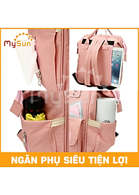 Balo bỉm sữa ĐA NĂNG có túi đựng đồ giữ nhiệt cho mẹ và em bé sơ sinh MÈO YÊU - MySun