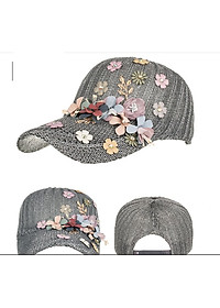 Nón kết, nón lưỡi trai nữ đính hoa A063