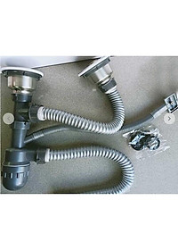 XI PHÔNG,BỘ XẢ CHẬU RỬA CHÉN 2 HỘC INOX 304 PHI 140mm