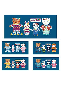 BỘ XẾP HÌNH THAY QUẦN ÁO GIA ĐÌNH NHÀ THỎ - GẤU - ĐỘNG VẬT