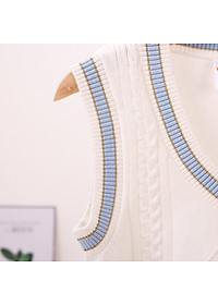 Áo len gile cho bé gái cổ tim 3-8 tuổi hàng WERZTOUN đanh sợi không bai xù điệu đà đáng yêu