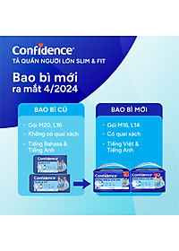 Tã quần người lớn Confidence Slim&Fit mỏng nhẹ vừa vặn size L gói 14 miếng