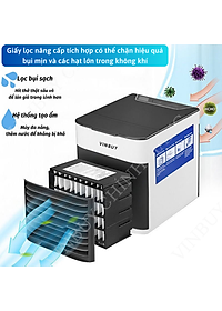 Quạt điều hòa mini hơi nước làm mát không khí nhỏ gọn để bàn, nhiều chế độ làm mát, có khay chứa đá, công suất lớn, quạt êm không gây tiếng ồn - Hàng chính hãng - VinBuy
